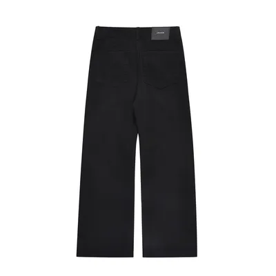 Loose Wide Leg Jeans Men's Solid Color