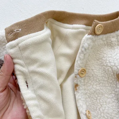 بذلات أطفال خريفية وشتوية على الطراز الكوري من فرو الخروف
