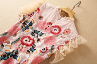 Circle Embroidered Mesh Fashion Dress Women
