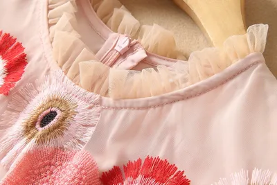 Circle Embroidered Mesh Fashion Dress Women