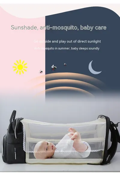 حقيبة حفاضات أطفال من Leisure Crib، خفيفة الوزن وذات سعة كبيرة، مقاومة للماء، متعددة الأغراض، حقيبة ظهر للأمهات