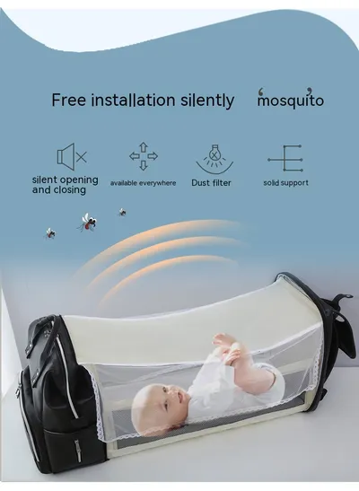 حقيبة حفاضات أطفال من Leisure Crib، خفيفة الوزن وذات سعة كبيرة، مقاومة للماء، متعددة الأغراض، حقيبة ظهر للأمهات