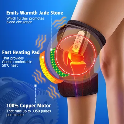 Electric Infrared Heating Knee Massager Wrap Elbow Joint Support Vibration Therapy Physiotherapy Machine Pain Relief Massageador