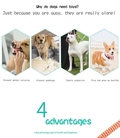 Dog Toys Balls Interactive Treat Rope Rubber Leaking Balls For Small Medium Dogs Chewing Bite Resistant Pet Tooth Cleaning