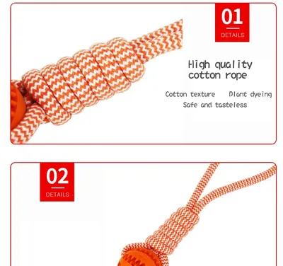 Dog Toys Balls Interactive Treat Rope Rubber Leaking Balls For Small Medium Dogs Chewing Bite Resistant Pet Tooth Cleaning