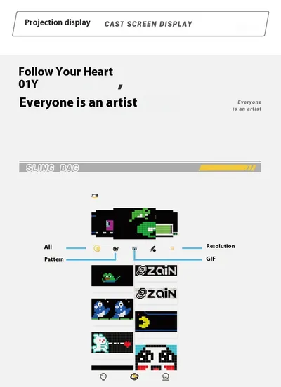 LED Smart Waist Bag Outdoor Sports Billboard Mobile Display