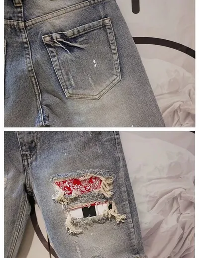 Men's Fashion Casual Ripped Denim Shorts