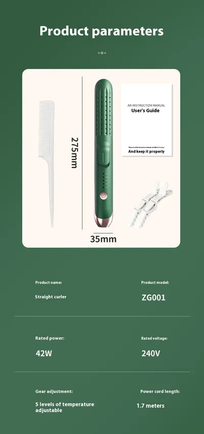 Hair Curler And Straightener Dual-use Hair Straightener Straight White Wind Plastic Curly Hair