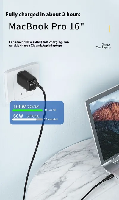 PD100W Fast Charge Data Cable For Mobile Phone Tablet Typec Fast Charging