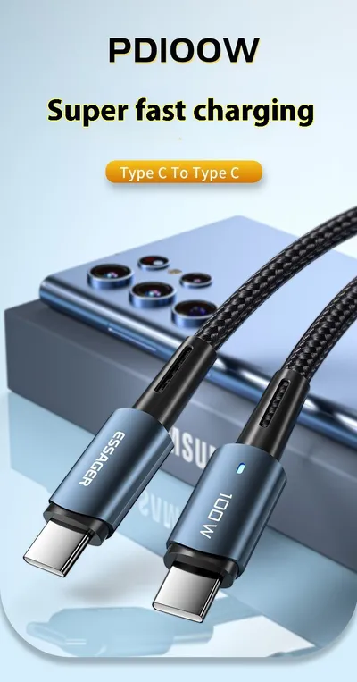 PD100W Fast Charge Data Cable For Mobile Phone Tablet Typec Fast Charging