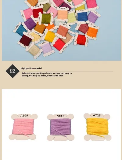 Handmade Polyester Cotton Crossthread Embroidery Wiring
