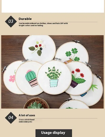 Handmade Polyester Cotton Crossthread Embroidery Wiring