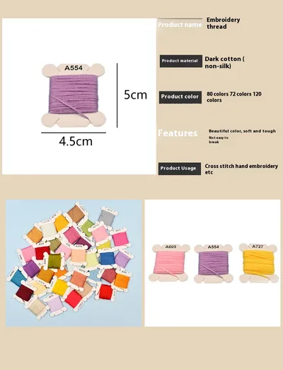 Handmade Polyester Cotton Crossthread Embroidery Wiring