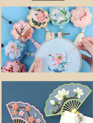 Handmade Polyester Cotton Crossthread Embroidery Wiring