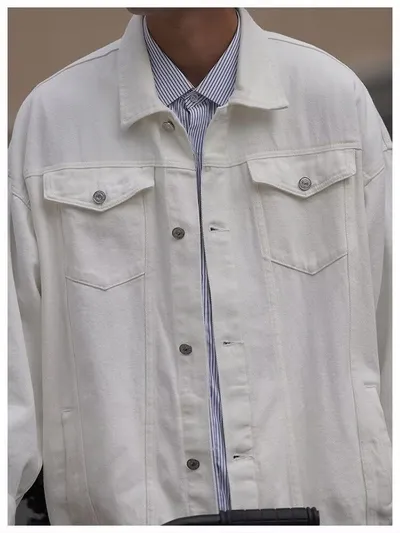 Spring And Autumn Khaki Lapel Workwear Jacket