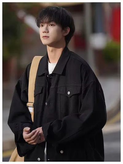 Spring And Autumn Khaki Lapel Workwear Jacket