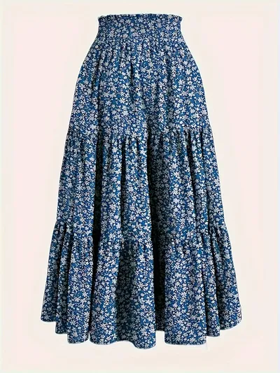 New Printed Skirt Elastic Waist Women