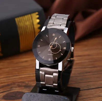 Casual steel belt men's watch couple watch
