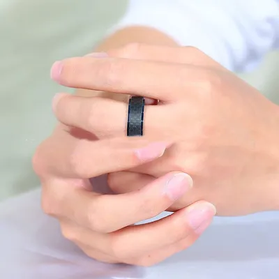 Black Carbon Fiber Combined Ring Set