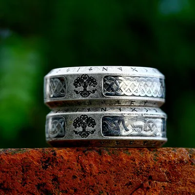 Vintage Tree Of Life Stainless Steel Ring