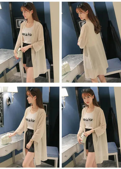 Beach Sun Protection Clothing Holiday Thin Summer Clothing Printed Cardigan Jacket
