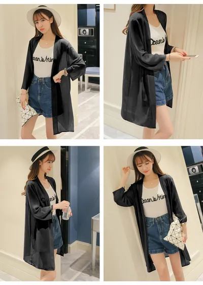 Beach Sun Protection Clothing Holiday Thin Summer Clothing Printed Cardigan Jacket