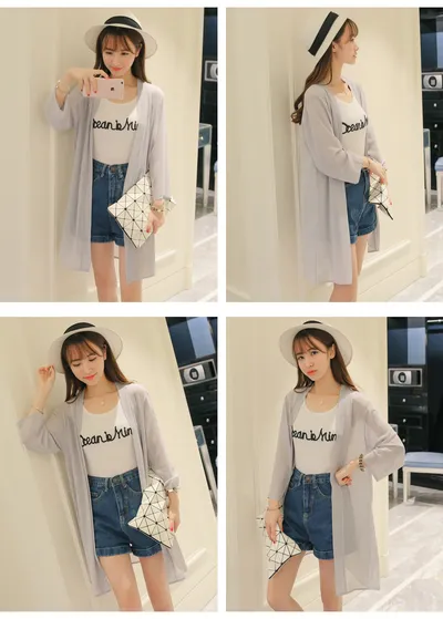 Beach Sun Protection Clothing Holiday Thin Summer Clothing Printed Cardigan Jacket
