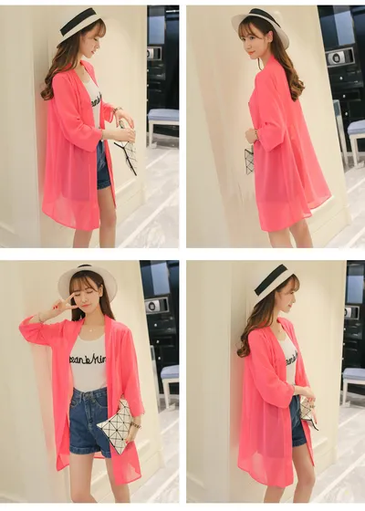Beach Sun Protection Clothing Holiday Thin Summer Clothing Printed Cardigan Jacket