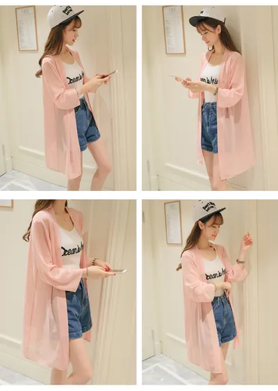 Beach Sun Protection Clothing Holiday Thin Summer Clothing Printed Cardigan Jacket