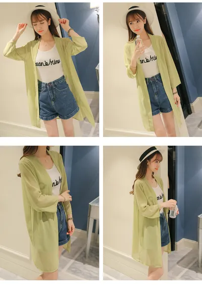 Beach Sun Protection Clothing Holiday Thin Summer Clothing Printed Cardigan Jacket