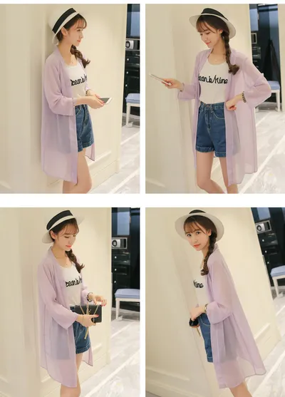 Beach Sun Protection Clothing Holiday Thin Summer Clothing Printed Cardigan Jacket