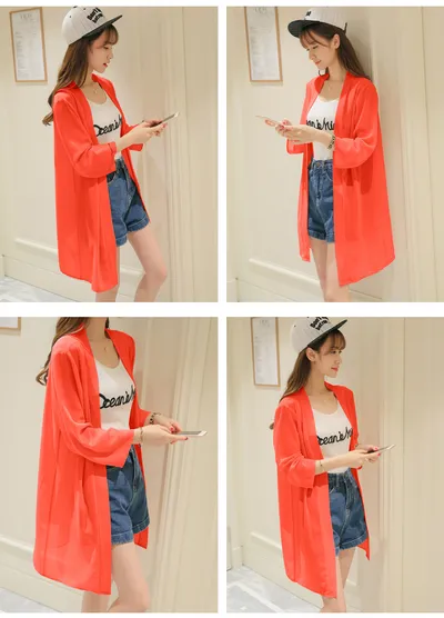 Beach Sun Protection Clothing Holiday Thin Summer Clothing Printed Cardigan Jacket