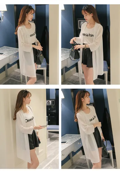 Beach Sun Protection Clothing Holiday Thin Summer Clothing Printed Cardigan Jacket