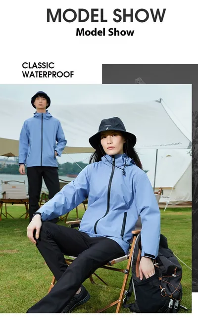 Single Layer Shell Jacket Outdoor Sports Waterproof Windproof Jacket