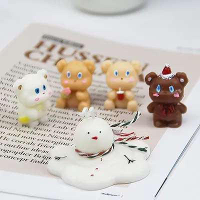 Cute Bear Candle Cake DIY Birthday Aromatherapy Candle Silicone Baking Mold