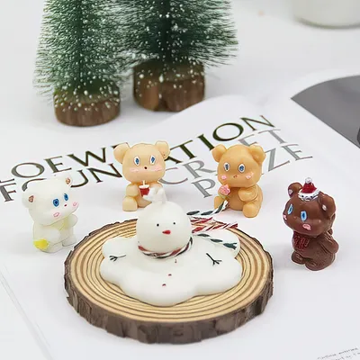 Cute Bear Candle Cake DIY Birthday Aromatherapy Candle Silicone Baking Mold
