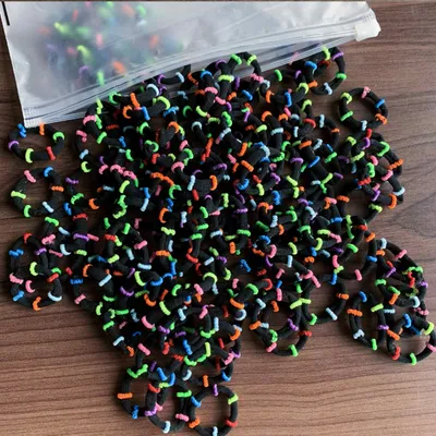100 Bags Seamless Children's Towel Ring Braids Do Not Hurt Hair Candy Color Small Hair Ring High