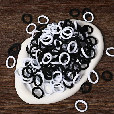 100 Bags Seamless Children's Towel Ring Braids Do Not Hurt Hair Candy Color Small Hair Ring High
