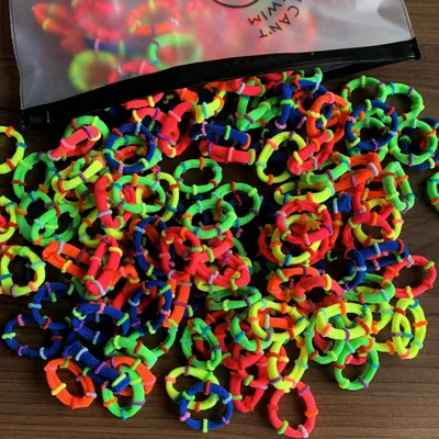 100 Bags Seamless Children's Towel Ring Braids Do Not Hurt Hair Candy Color Small Hair Ring High