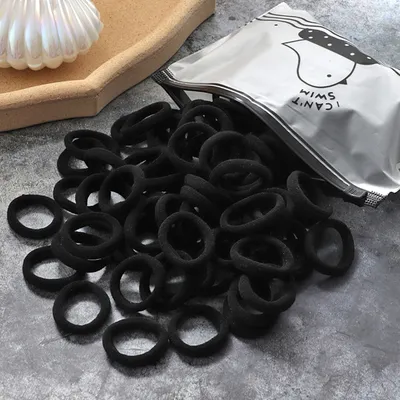 100 Bags Seamless Children's Towel Ring Braids Do Not Hurt Hair Candy Color Small Hair Ring High