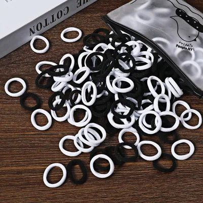 100 Bags Seamless Children's Towel Ring Braids Do Not Hurt Hair Candy Color Small Hair Ring High