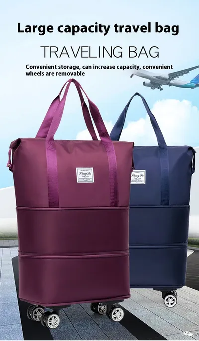 Double-layer Extended Large Capacity Travel Bag Dry Wet Separation Lightweight Maternity Package