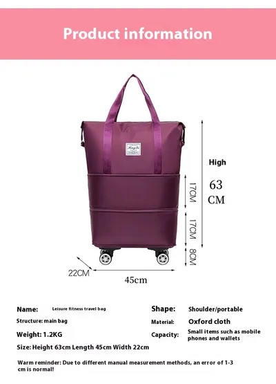 Double-layer Extended Large Capacity Travel Bag Dry Wet Separation Lightweight Maternity Package
