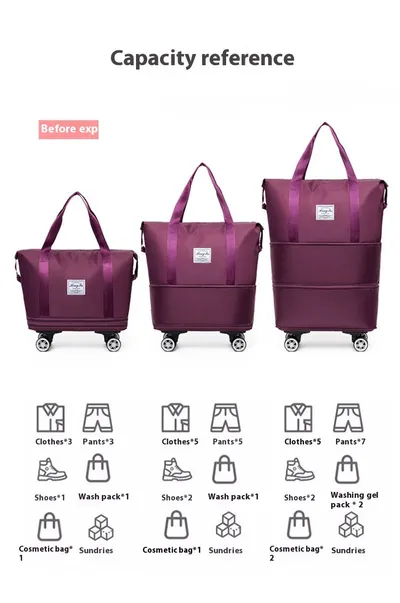 Double-layer Extended Large Capacity Travel Bag Dry Wet Separation Lightweight Maternity Package