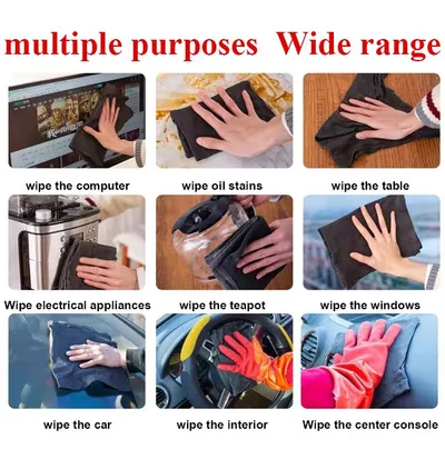 Thickened Magic Cleaning Cloth Microfiber Surface Instant Polishing Household Cleaning Cloth For Glass Windows Mirrors Car Kitchen Gadgets