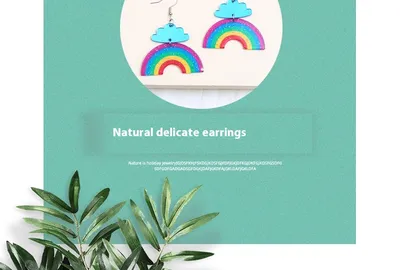 Face Cloud Rainbow Acrylic Earrings Simple Fashion