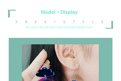 Face Cloud Rainbow Acrylic Earrings Simple Fashion