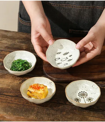 Japanese Household Dish Ceramic Condiment Saucer