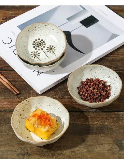Japanese Household Dish Ceramic Condiment Saucer
