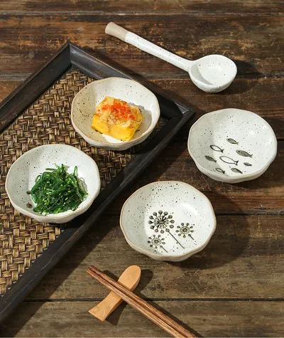 Japanese Household Dish Ceramic Condiment Saucer